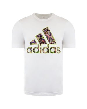 Insignia de adidas de la camiseta blanca para hombre deportivo