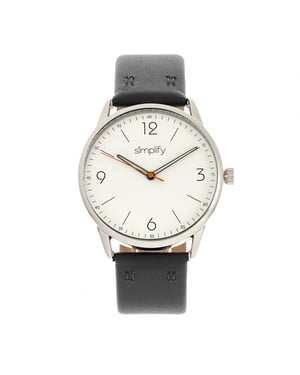 Simplifique el reloj con correa de cuero 6300
