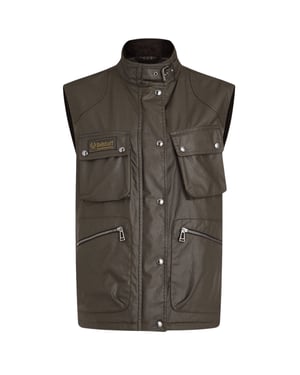 Chaqueta tipo chaleco verde oscuro Waxed Edition de Belstaff