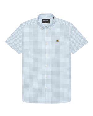 Camisa Gringham azul de manga corta de Lyle & Scott