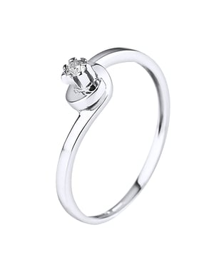 Solitaire Diamond 0.04 CTS Joyería de oro blanco