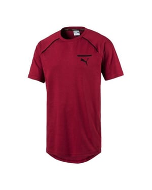 Puma Mens Evolution Clater Camiseta Casual Sports Top Borgoña 573337 09