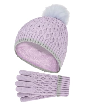 Heat Holders - Gorro y guantes térmicos aislantes para niñas - Lavender Frost