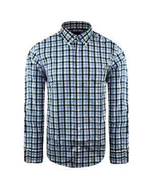 Eden Park Paris Regular Checkered Mens Blue Oxford Shirt