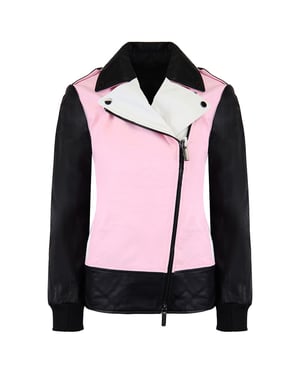 Armani Exchange de cuero para mujer chaqueta negra/rosa