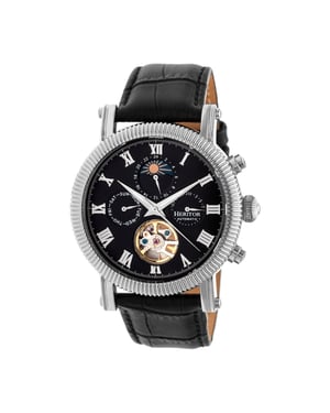 Reloj automático Heritor Winston semiesqueleto con correa de cuero