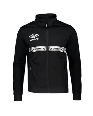 Chaqueta de pista negra/blanca para hombre con cinta adhesiva