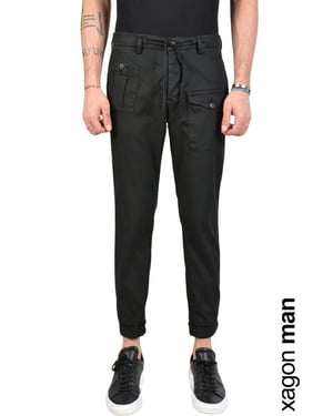 Xagon Man Pantalones Sidex del hombre negro