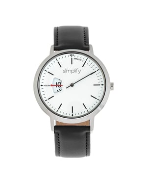 Simplifique el reloj con correa de cuero 6500