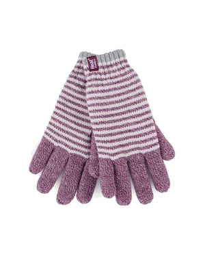 Heat Holders - Guantes térmicos con forro polar a rayas para mujer