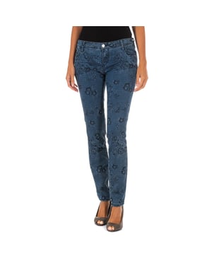 Pantalon Tejano Largo estampado y elástico 10DB50210 mujer
