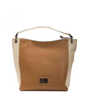 Bolso de Hombro de Cuero Marrón Pompei Donatella para Mujer