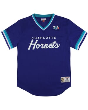 Mitchell & Ness Charlotte Hornets Script Mesh Mens Camiseta para hombre