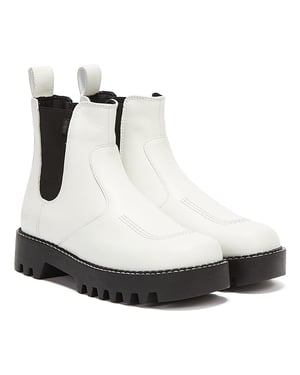 Patadas Kizziie Chelz Botas blancas para mujer