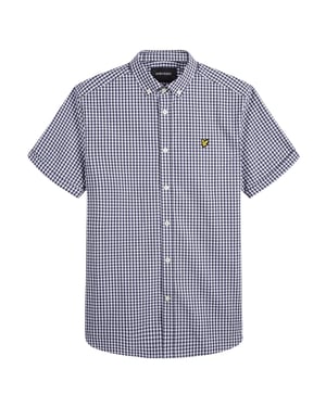 Camisa Gringham azul marino de manga corta de Lyle & Scott