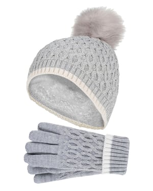 Heat Holders - Gorro y guantes térmicos aislantes para niñas - Gris Nube