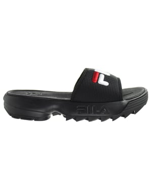 Sliders negros para mujeres de Slide para mujer de Fila Disruptor