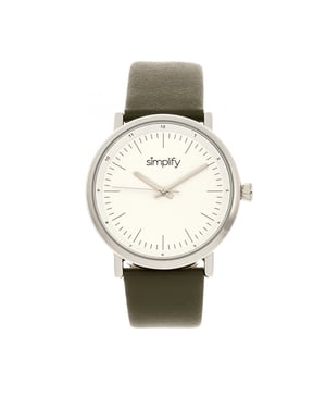 Simplifique el reloj con correa de cuero 6200