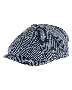 Los hombres de espiga patrón de lana forrada de lana de invierno Newsboy Gorro
