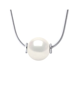Collar de perlas de agua dulce de 10-11 mm red redonda blanca serpentina 925
