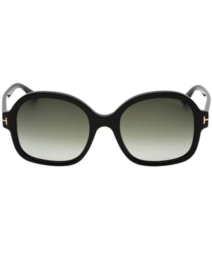 Gafas de sol negras brillantes con lentes ahumados de Tom Ford