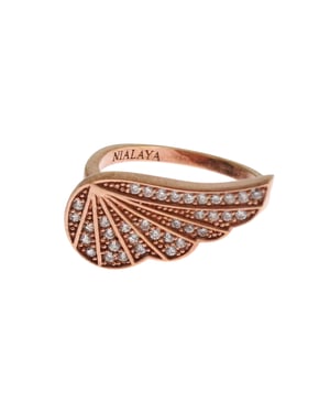 Anillo de Mujer Nialaya en Plata 925 con Oro Rosa y CZ Transparente