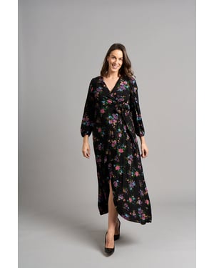 Tamzin Vestido Floral - Negro