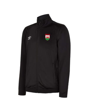 Umbro Wales tricot para hombre chaqueta de pista negra