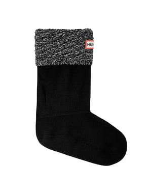 Calcetines para bota Hunter Original Plaited Directional Rib Short Hombre Negros