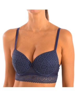 Sujetador de encaje con aros y push-up para mujer, modelo AMAYA