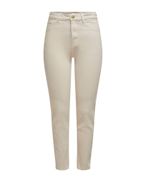 ONLY jeans de tiro alto rectos cortos ONLEMILY ecru