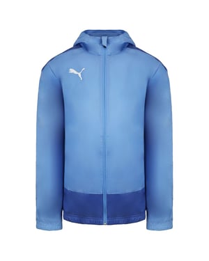 PUMA Objetivo de manga larga Zipup LightBlue entrenamiento con capucha con capucha chaqueta de lluvia 656559 18