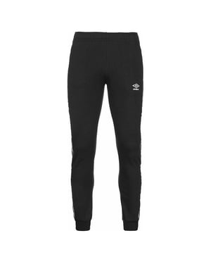 Pantalones de pista negra para hombre con cinta adhesiva