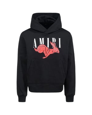 Amiri CNY sudadera con capucha negra con logo de conejo
