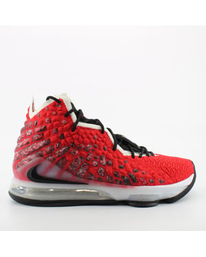 Nike Lebron XVII Red Textile Lace Up Mens Trainers BQ3177 601