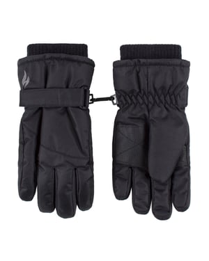 Calentadores - Guantes de esquí al aire libre para niños | Invierno cálido impermeable / a prueba de viento guantes térmicos de lana para la nieve - Negro