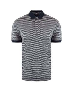 Emporio Armani Polo estampado azul marino para hombre