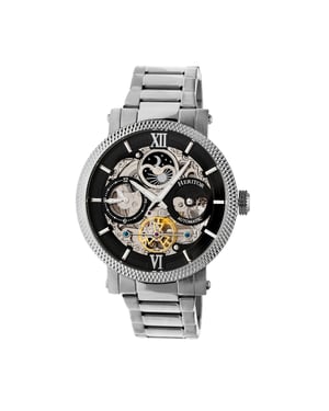 Reloj automático Heritor Aries con esfera esquelética y pulsera