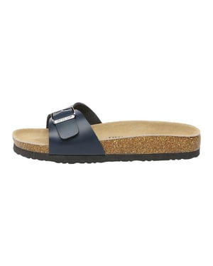 EVER AU Sandalias de mujer Swan Leather Easy Slip-On - Piel azul marino