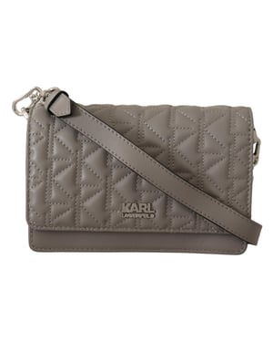 Bolso cruzado de cuero gris claro para mujer de Karl Lagerfeld