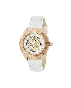 Reloj automático Empress Godiva con correa de cuero MOP