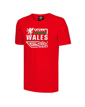 Camiseta roja para hombre Diamond Dragon Dragon de Umbro Wales
