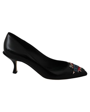 Zapatos de Tacón BOOM de Cuero Negro Dolce & Gabbana