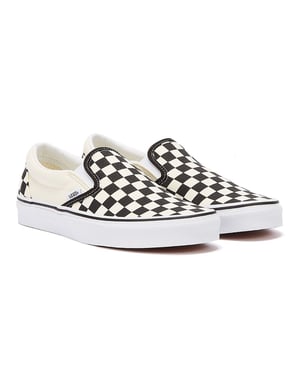 Zapatillas de skate unisex Vans Classic Slip-On de lona a cuadros en negro y blanco