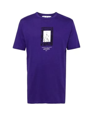 Off-White Paint Mirror Logo camiseta violeta ajustada