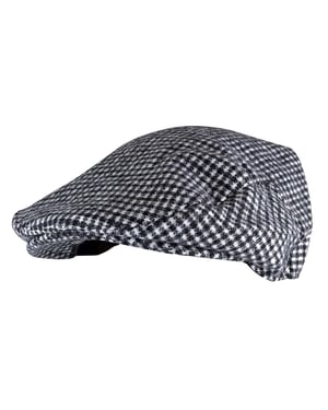 Gorra plana tradicional de lana a cuadros para hombre