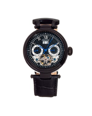 Reloj automático Heritor Ganzi semiesqueleto con correa de cuero