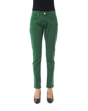 Jeans de Algodón Verde para Mujer BYBLOS