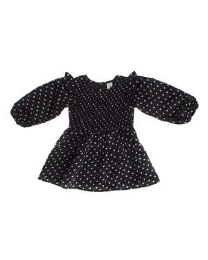 Vestido de satén fruncido manga larga 780172 niña