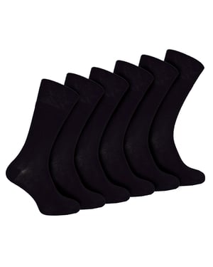 IOMI - Paquete de 6 Calcetines Diabéticos de Bambú para Hombre - Negro